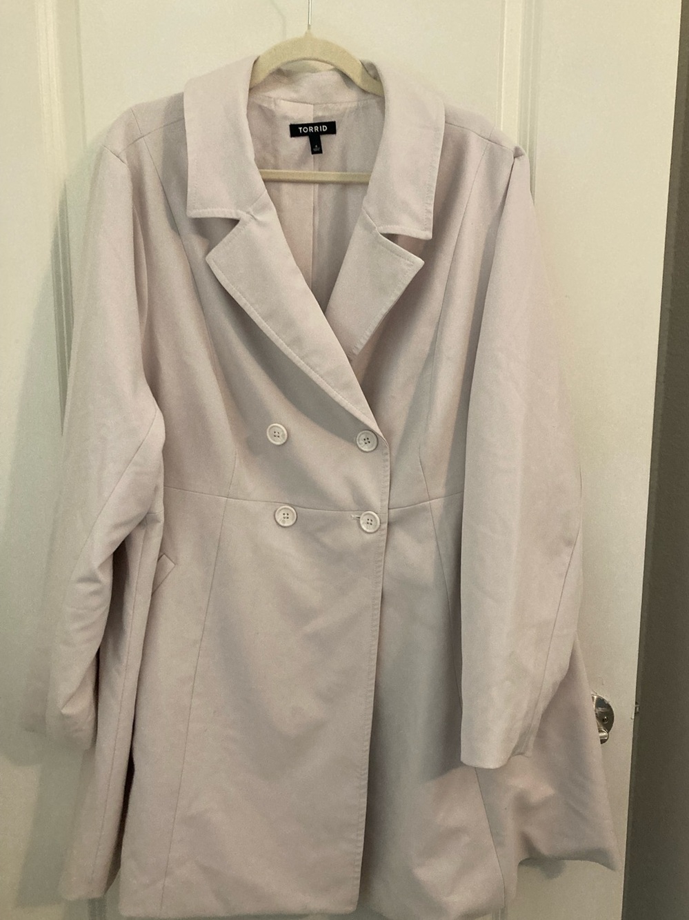Torrid Women's Double-Breasted Light Beige Coat